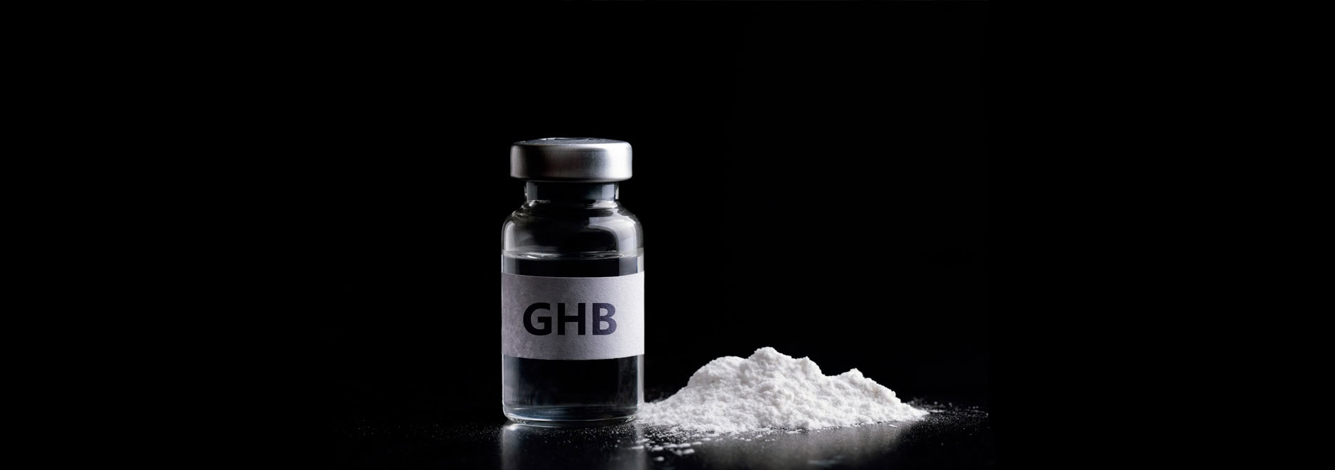 Bottle of GHB and powder form