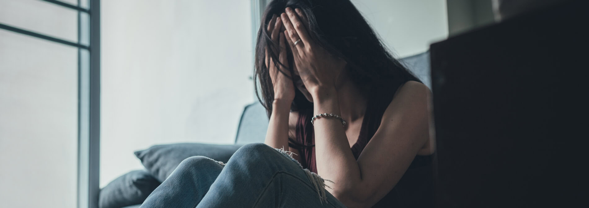 Woman holding xanax pills